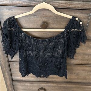 Elegant Black Lace Blouse